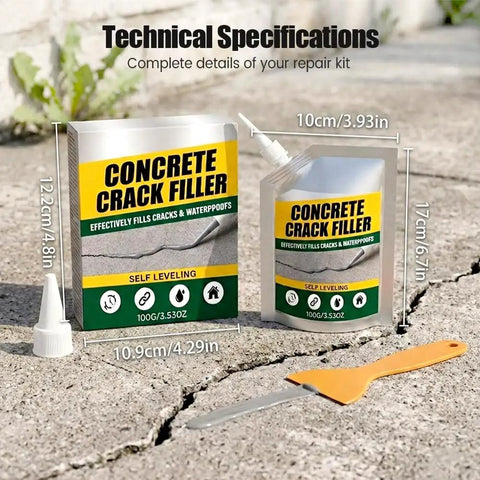 Heavy Duty Self Leveling Concrete Crack Filler And Waterproof Sealant For Indoor Outdoor Driveways Patios Garage Floors Top Shelf Masonry Bond Straight Fire in packaging with a spreader tool.