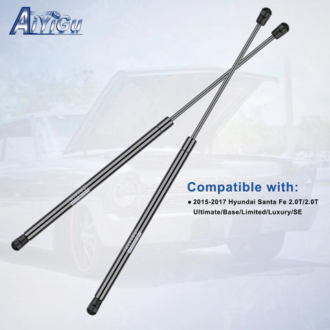 Premium Rear Liftgate Struts For 2015 2016 2017 Hyundai Santa Fe Hatch gas shock replacement support shown at an angle.