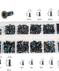 Organizer case showing Blue Nylok Laptop Screws Kit With 360 Pieces In 12 Sizes M2 M2.5 M3 Replacement Set