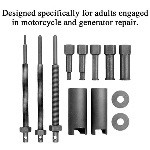 Heavy Duty Bearing Puller Set For Auto And Moto Repairs No Sweat Compact Internal Extractor Grabs Tight So You Skip Disassembly Save Time With Deep Reach Design That Yanks Inner Rings Smooth For Your Next Vehicle Project, 12-piece steel kit