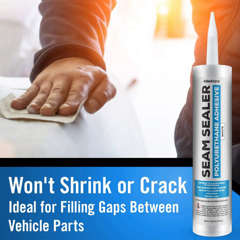 Two Pack Polyurethane Seam Sealer For Auto Body Projects Paintable White Formula That Wont Shrink Or Crack with glove