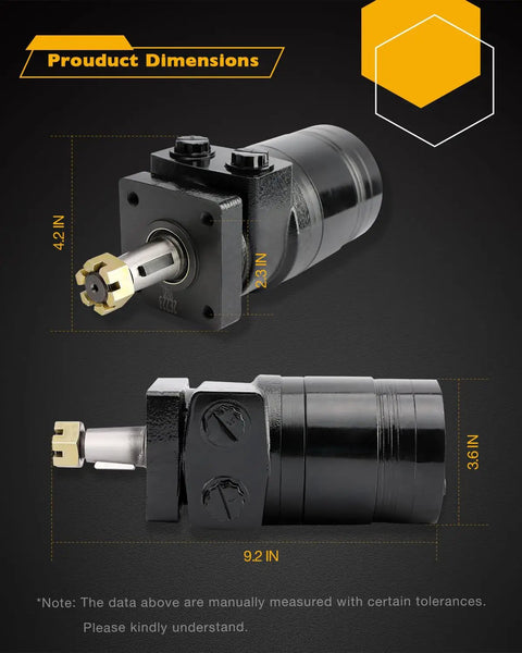 Product dimensions of Easy Install Hydraulic Wheel Motor Replacement For Exmark Lawn Mower Fits Turf Tracer Viking Hydro Drive Motor