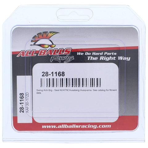 Heavy Duty Swing Arm Bearing Rebuild Kit Featuring Badass Hardened Needle Bearings And Corrosion Block Bushings Designed To Keep Your KTM ATV 125 200 250 Riding Smooth As Silk 2003 To 2016 packaging with barcode