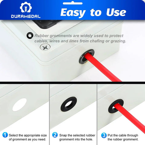 295 Piece Rubber Grommet Kit For Wiring Nine Size Set From Nine Thirty Second Inch To One Inch includes steps for use
