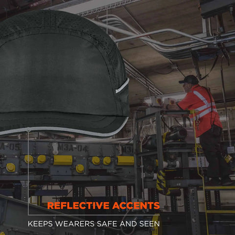 Skullerz 8955 Featherweight Bump Cap Baseball Style Hat With Breathable Head Protection Micro Brim Black For Worksite Safety And All Day Comfort Ideal For Tradesmen On The Job And Construction Pros