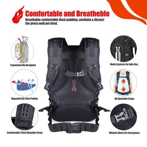 Back view of Waterproof Motorcycle Helmet Backpack With USB Port showing breathable back panel and ergonomic straps
