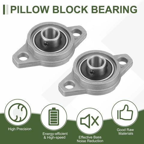 4 Pack KFL08 Pillow Block Bearings 8mm Inner Diameter Self Aligning Mounted Flange Bearing Zinc Alloy Steel ABEC5