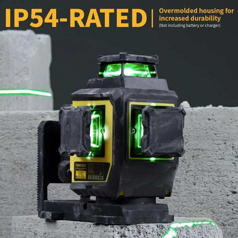 IP54-rated 360 Self Leveling Laser Level With 60 Inch Tripod And One Thirteenth Inch Accuracy, outdoor green cross-line tool on concrete