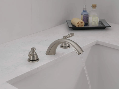 Two Handle Widespread Roman Tub Faucet Trim Kit Brushed Nickel Finish for 3 Hole 8 to 16 Inch Configurations Easy Install WaterSense