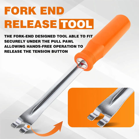 Automatic Slack Adjuster Tool Kit For Big Rig Trucks And Trailers With Beefy Carbon Steel Build, fork end tool close-up