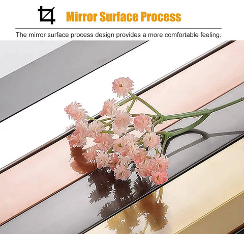 Mirror surface finish of Sliding Barn Door Pull Handle Kit With Install Tools For Wood And Glass Doors No Fuss Two Hole Install