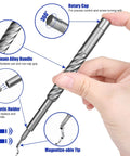 All In One Pro Grade 142 In 1 Precision Screwdriver Set Magnetic Repair Tool Kit close-up of aluminum handle and rotary cap