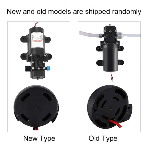 Jiawu 12V Electric Oil Extractor Pump Kit For Car Engine Drain Suction Transfer With 60W Motor 5L Min Flow Rate showing new and old model comparison.