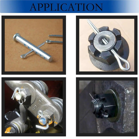Application of Stainless Steel Cotter Pin Kit 3 Set Split Pins U Fixings Assorted Sizes M1.5 M2 M3 M4 M5 For Quick Grab And Go Nut And Bolt Locking