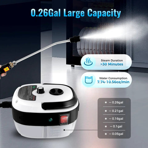 Powerful Handheld Steam Cleaner 2500W High Temperature Steam For Car Carpets Upholstery Leather And Windows Deep Dirt Removal