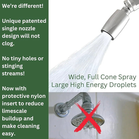 Award Winning Ultra Low Flow Shower Head With Solid Lead-Free Metal 1.5 GPM Nozzle Never Clogs Patented Design Oil Rubbed Bronze Finish