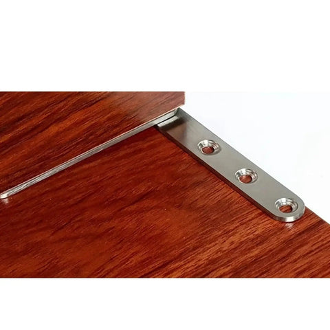 Close-up of metal hardware from Six Pack 360 Degree Hidden Hinges For Cabinets Drawers Doors And Windows on wooden surface