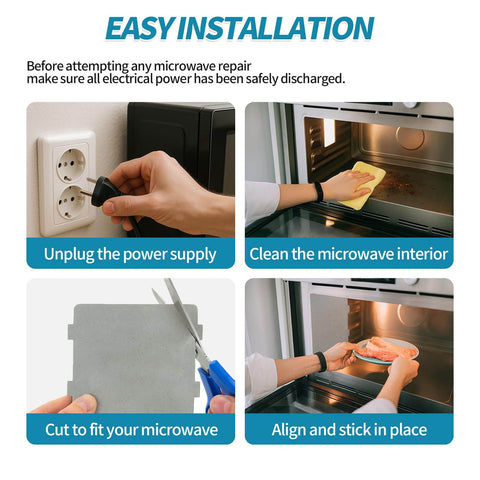 Steps for quick install of 4 Pack Waveguide Covers For Microwave Replacement Universal Mica Sheets Cut To Fit Fits Most Ovens And Toasters