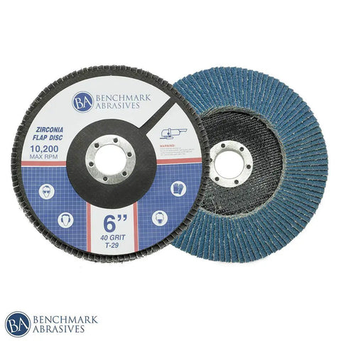 40 Grit 6 Inch Zirconia Type 29 Flap Discs 10 Pack For Your Angle Grinder High Density Jumbo Sanding Discs Finishing Deburring Beveling Rust Removal Stock Removal