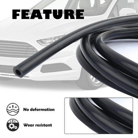 Durable Silicone Vacuum Hose For Automotive Use, Nine Point Eight Four Feet Long, Inner Diameter Five Thirty Two Inch, Outer Diameter Three Eighth Inch, Heavy Duty Universal Vacuum Lines For Car Truck And SUV, Easy Fit For Air And Water Transfer