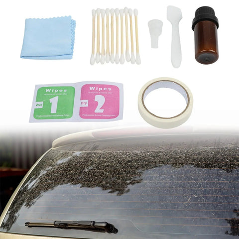 Rear Window Defroster Repair Kit For Heated Glass Grid Quick DIY Fix With Conductive Glue includes tools and instructions