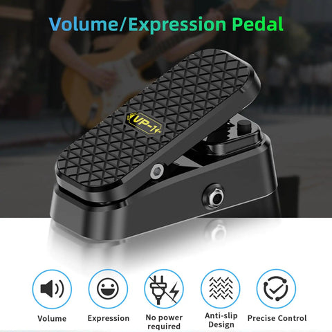 Volume Expression Pedal 2 In 1 For Guitar Bass And Synth, Silent Buffer, Durable Metal Chassis, Dual Control, Stereo Interface