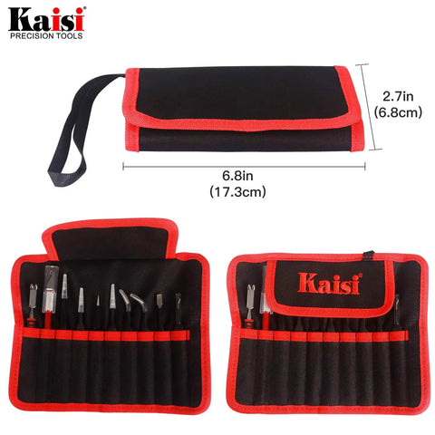 ESD Anti Static Precision Tweezers Set includes 8 pairs of stainless steel tweezers, crowbars, and knives in black case.