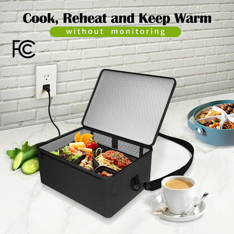Portable Oven For Reheating On The Go Mini Electric Lunch Warmer Box Heats Raw Foods In Office Travel Potlucks And Home Kitchen