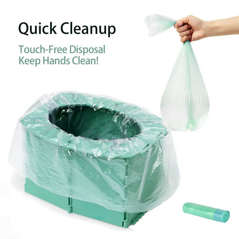 Nifty Foldable Toddler Potty Seat Grab And Go Travel Toilet For Little Kiddos BPA Free with cleanup bag for touch-free disposal.