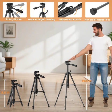 Laser Level With Tripod For DIY And Pro Jobs, Self Leveling Line Laser Reaches 100 Ft, Four Brightness Modes, 360 Degree Rotation, Adjustable 36.6 Inch Tripod For Floor Or Table Setup, black tripod