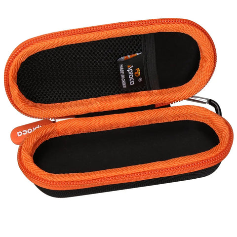 Compact Case for Klein Tools 93LDM100C Laser Distance Measure, Portable Storage Bag With Mesh Pocket, Durable Double Zipper, Easy Carry D Buckle, Case Only, Fits Accessories, orange EVA case open