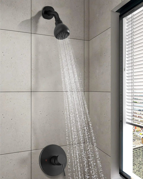 Matte Black Shower Faucet Set With Rough In Valve And Shower Head Crafted From Sus304 Stainless Steel And Solid Brass For Rust Resistant Daily Showers Built Like A Tank Straight Up Game Changer For Your New Bath - overhead shower head and water flow