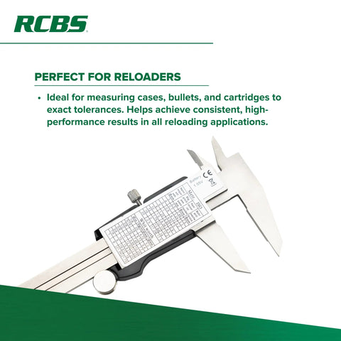Digital Calipers 0 To 6 Inch For Reloading, Accurate Case And Cartridge Measurements with scale, for handloaders