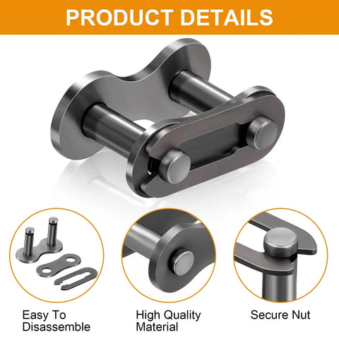 Five Pack No. 41 Roller Chain Connecting Links Made From Master Manganese Steel, product details view