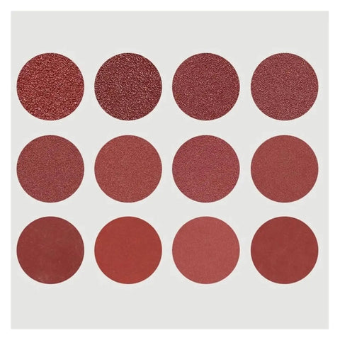 Grab These 25 Pcs Premium Hook Loop Sanding Discs In Assorted Sizes From 50 To 200Mm With Ultra Fine 40 To 3000 Grit Sets, various red shades.