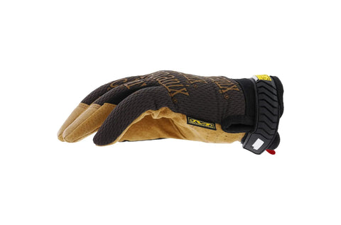 Side view of Leather Work Gloves With Durable Durahide Leather, Breathable TrekDry, Comfort Fit, Abrasion Resistant, Brown and Black, Large