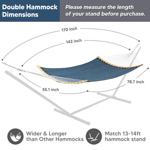 Two Person Hammock With Heavy Duty Curved Bar For Poolside And Backyard Lounging Go To Choice For Quick Dry Textilene And Olefin Fabric Navy 55 Inch