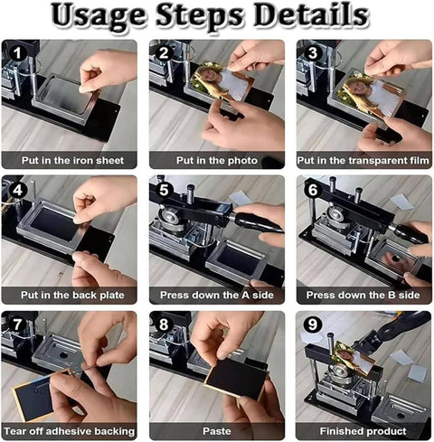 Fridge Magnet Maker Kit With Paper Cutter DIY Photo Magnet Press Machine Complete Craft Set With 100 Supplies Usage Steps