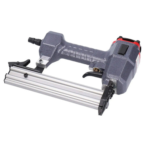 Heavy Duty Pneumatic Air Brad Nailer With Featherlight Aluminum Body and Killer Ergonomic Grip for precise fastener placement.