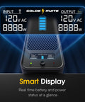 Lithium UPS Battery Backup And Surge Protector With Sinewave Power 1000VA 800W LiFePO4 Battery Pack LCD display front view