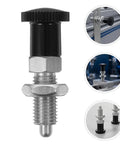 2pcs M6 Stainless Steel Retractable Indexing Plunger With Knob Quick Release Spring Loaded Bolt showing threaded shaft and knob.