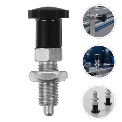 2pcs M6 Stainless Steel Retractable Indexing Plunger With Knob Quick Release Spring Loaded Bolt showing threaded shaft and knob.