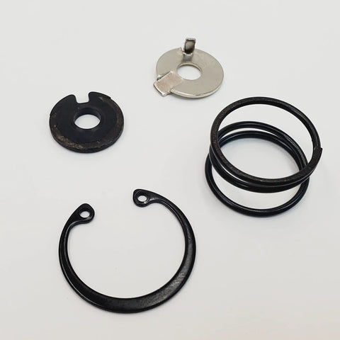 Complete 9 Tooth Starter Jackshaft Assembly Including Bolt Lock Plate And Coupling Heavy Duty Upgrade For 1989 To 1993 Evolution Big Twin Motorcycles showing metal components.