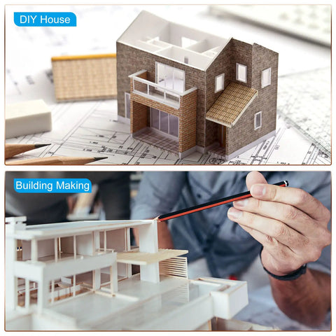 Creating architectural models with Solid White ABS Plastic Round Rod 6mm By 250mm for DIY model material and architectural model making.