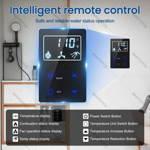 Intelligent remote control for Propane Tankless Water Heater For Camper Van And RV Road Warrior Ready No Chill Hot Showers Portable 55000 Btu