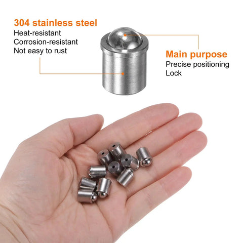 Badass Heavy Duty 30 Piece Ball Point Spring Plungers 304 Stainless Steel Precision Positioning Beads in hand.