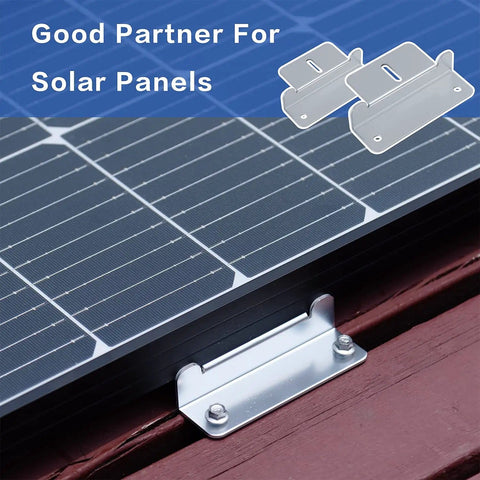 Heavy Duty Solar Panel Z Bracket Set for RVs, Boats, Trailers and Yachts, Off Grid Systems, lightweight aluminum mount on solar panel