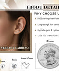 Three Pairs 925 Sterling Silver Stud Earrings Set For Women Hypoallergenic CZ Ball And Heart Mini Studs For Second Hole Lightweight Nickel Free Jewelry Includes Small Heart CZ Everyday Sparkle You Can Rock All Day. 3mm ball, 4mm CZ, 6x7mm heart