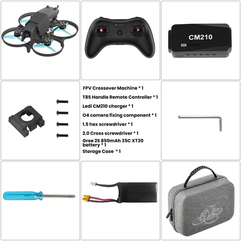 Beginner Friendly FPV Drone With Optical Flow Position Hold For Easy No Cap Hovering And Smooth Landings Indoor Outdoor RC Quadcopter Kit With T8S 8CH 2 4GHz Transmitter 2S 850mAh Battery Propeller Guard Turtle Mode components layout