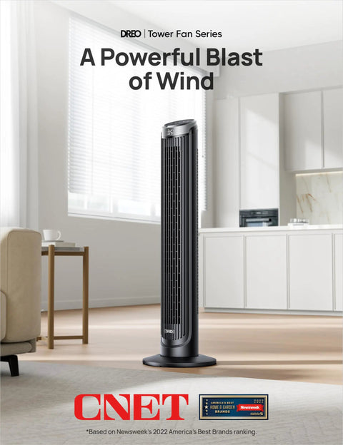 Ultra Stealthy Tower Fan For Bedroom Delivering Crisp Cool Breezes And Dead Silent Operation At Twenty Eight Decibels So You Can Chill Out All Night With Flexible Oscillation Timing in modern living room.